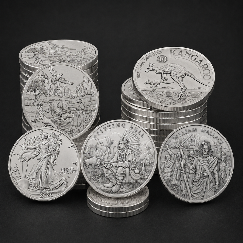 Silver bullion coins available from Darling Downs Bullion