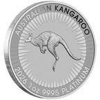 1oz Perth Mint Platinum Kangaroo bullion coin – edge view