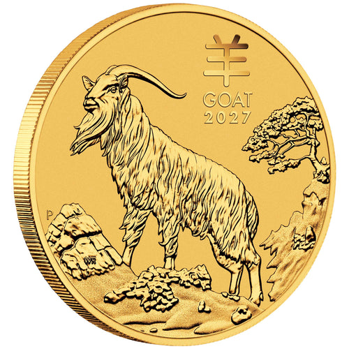 1/2oz Gold 2027 Perth Mint Year of Goat coin .9999