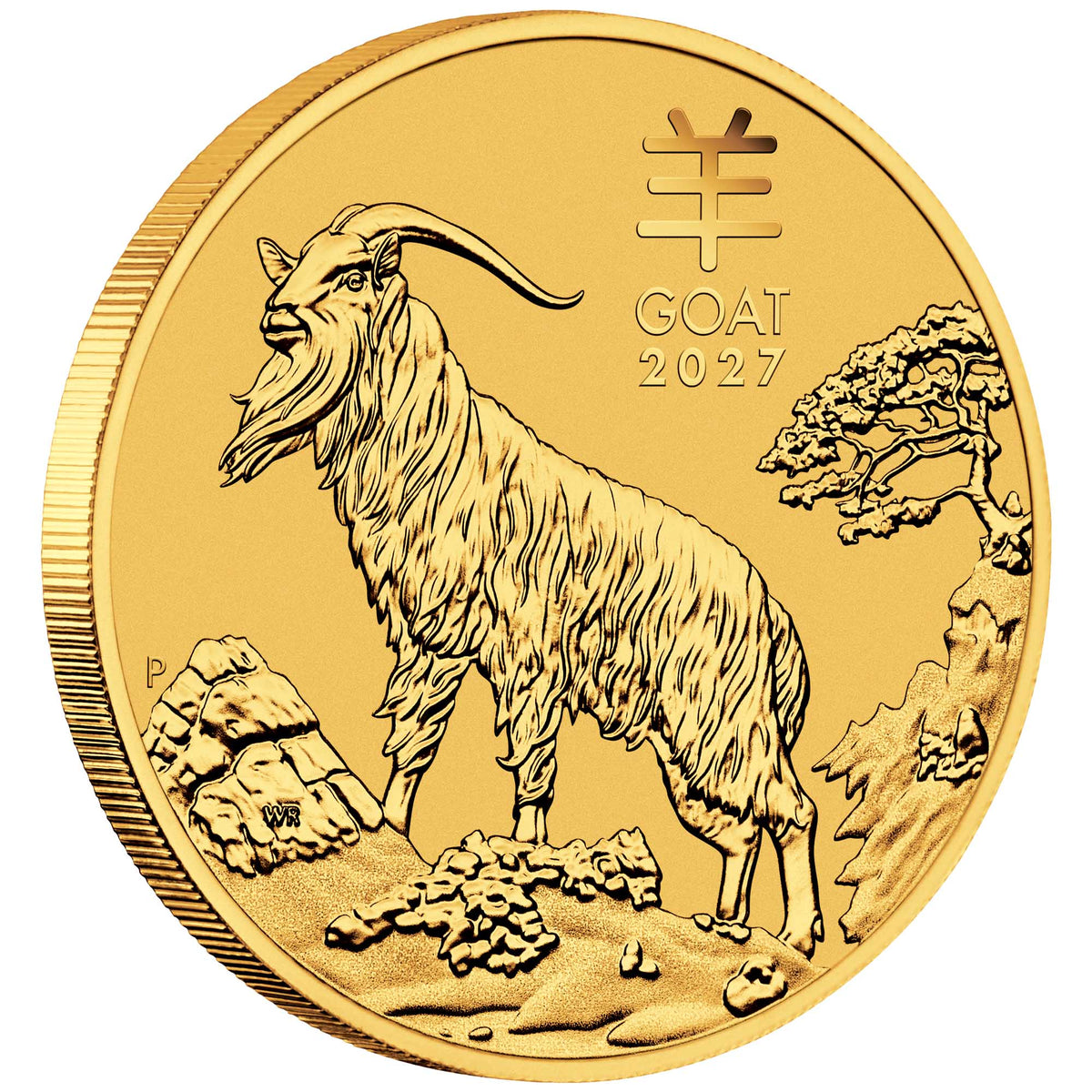 1/4oz Gold 2027 Perth Mint Lunar Goat coin .9999