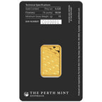 10g Perth Mint gold minted bar – obverse in assay packaging
