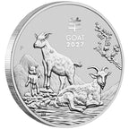 1/2oz silver 2027 Perth Mint Lunar Goat coin .9999