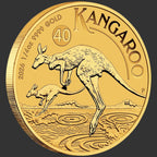 2026 1/4oz Perth Mint Gold Kangaroo 40th Anniversary bullion coin – edge view