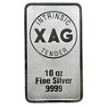 10oz Intrinsic Tender silver minted bar – front