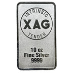 10oz Intrinsic Tender silver minted bar – front