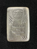 10oz Intrinsic Tender Tiger silver cast bar – front