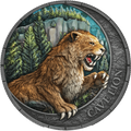 1oz Silver Republic of Liberia-MegaFauna Cave Lion coin .9999