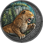 1oz Silver Republic of Liberia-MegaFauna Cave Lion coin .9999