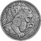 1oz Silver Republic of Liberia-MegaFauna Cave Lion coin .9999