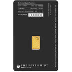 1g Perth Mint gold minted bar – alternate view