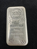 500g Intrinsic Tender Tiger silver cast bar – front