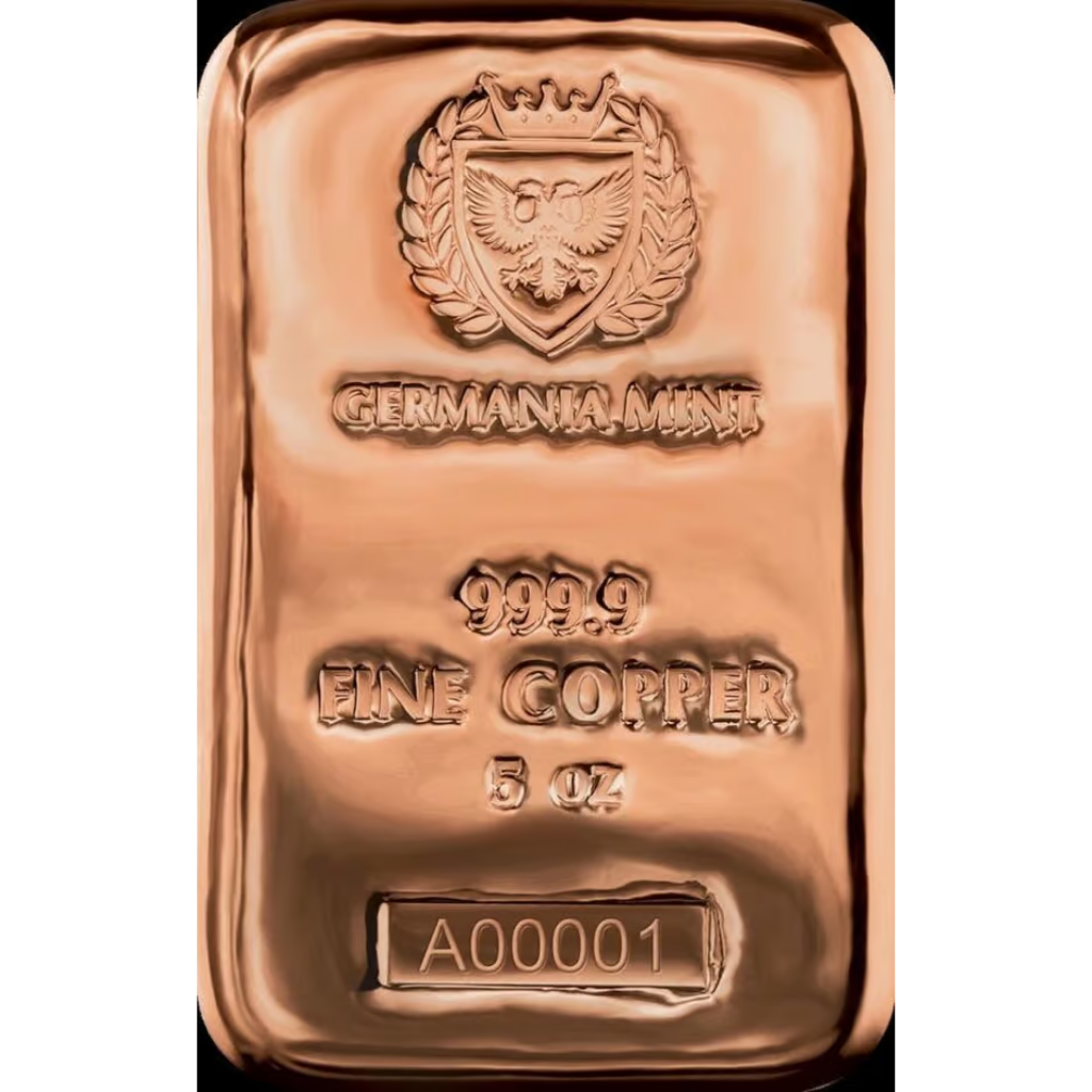 5oz Germania Mint Copper Cast Bar .9999