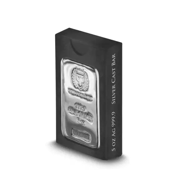 5oz Germania Mint silver cast bar – additional view