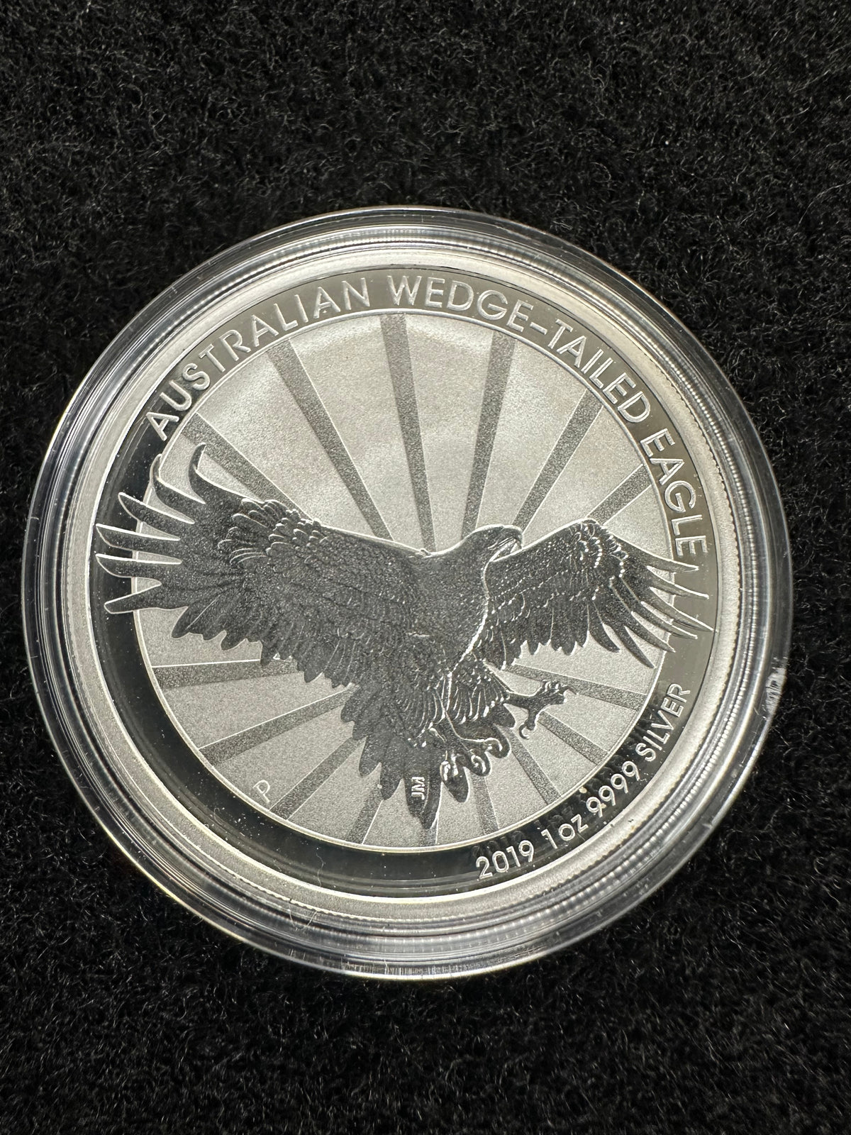 2019 1oz Perth Mint Australian Wedge-Tailed Eagle silver coin – front
