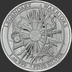 1oz Silvertowne Legendary Warriors William Wallace silver round – reverse
