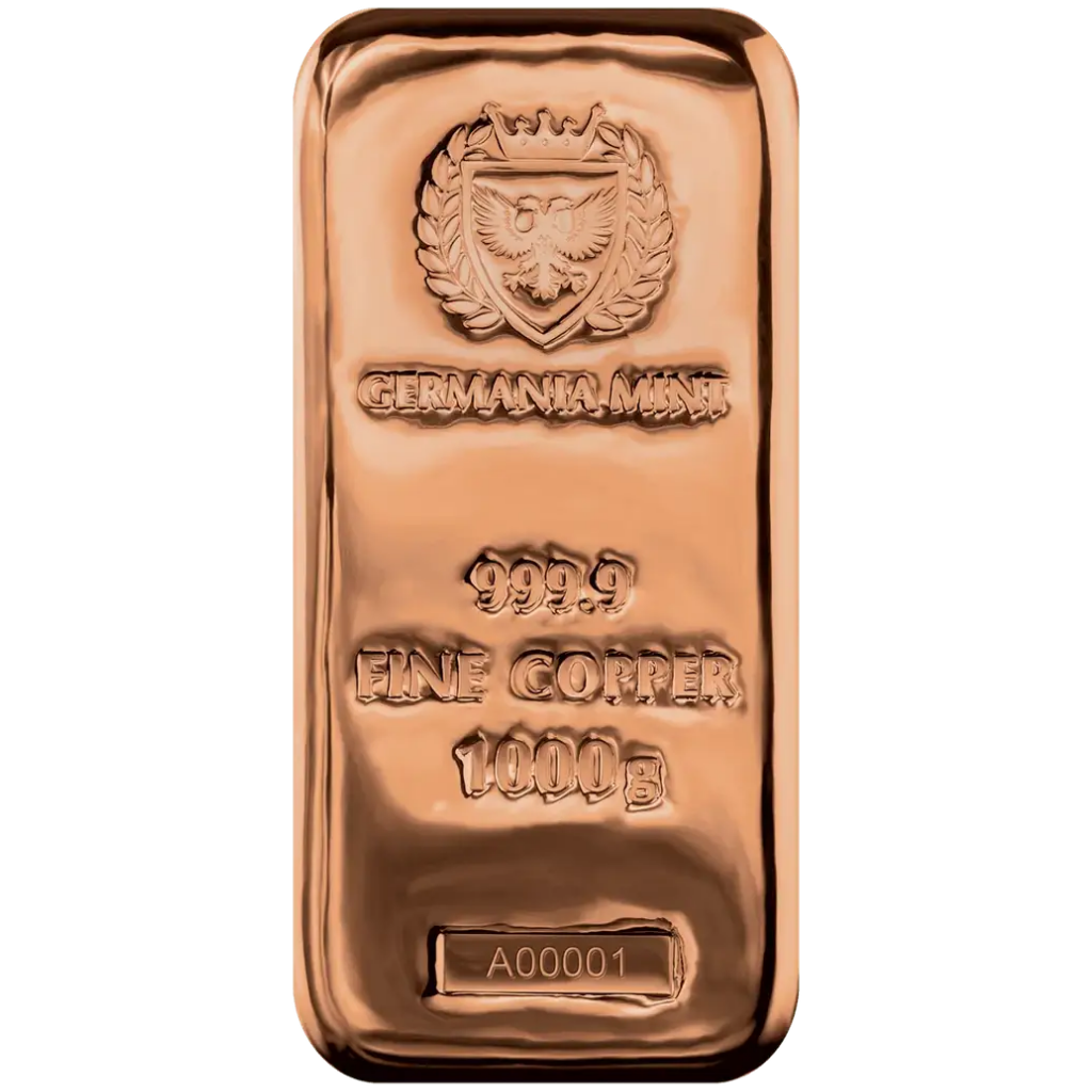1kg Germania Mint Copper Cast Bar .9999