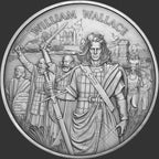 1oz Silvertowne Legendary Warriors William Wallace silver round – front