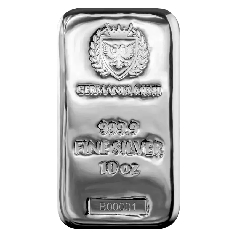 10oz Germania Mint silver cast bar