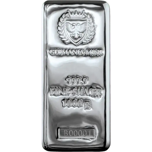 100g Germania Mint silver cast bar