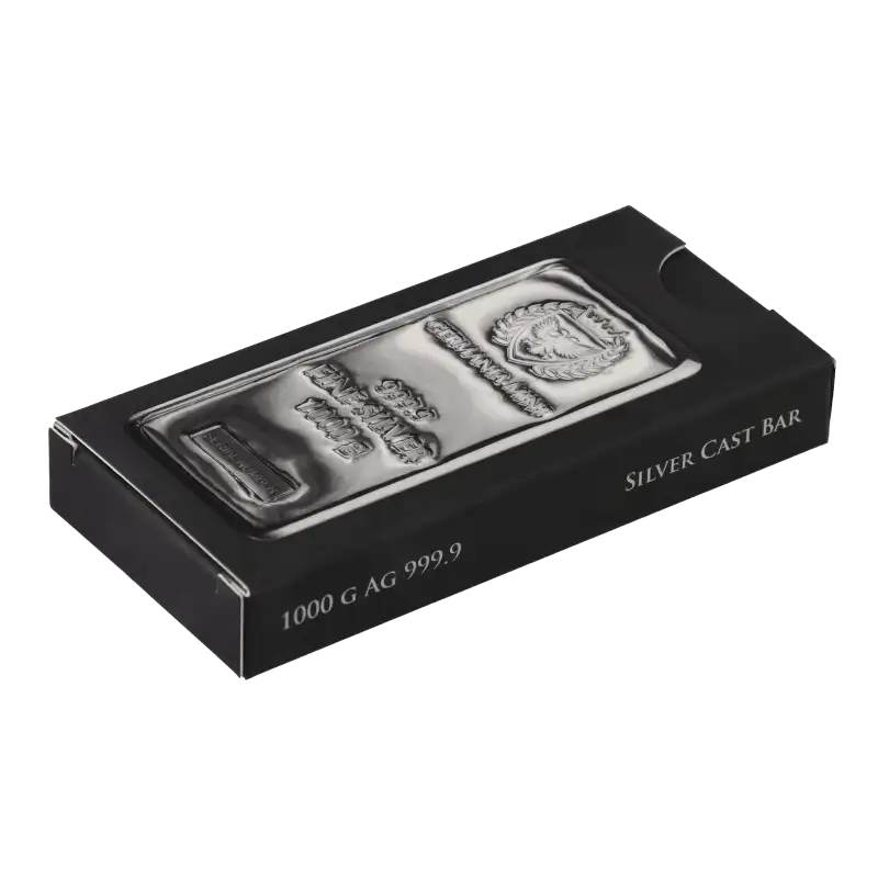 1kg Germania Mint Silver Cast Bar .9999