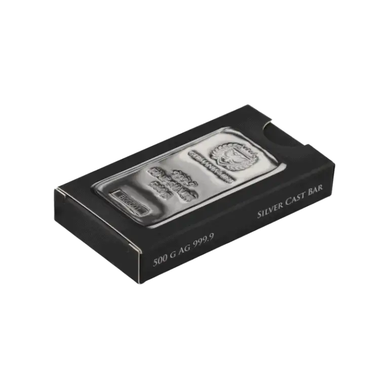 500g Germania Mint silver cast bar – additional view