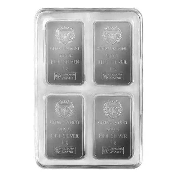 100g Silver Germania Mint Multibar 100x1g Pack .9999