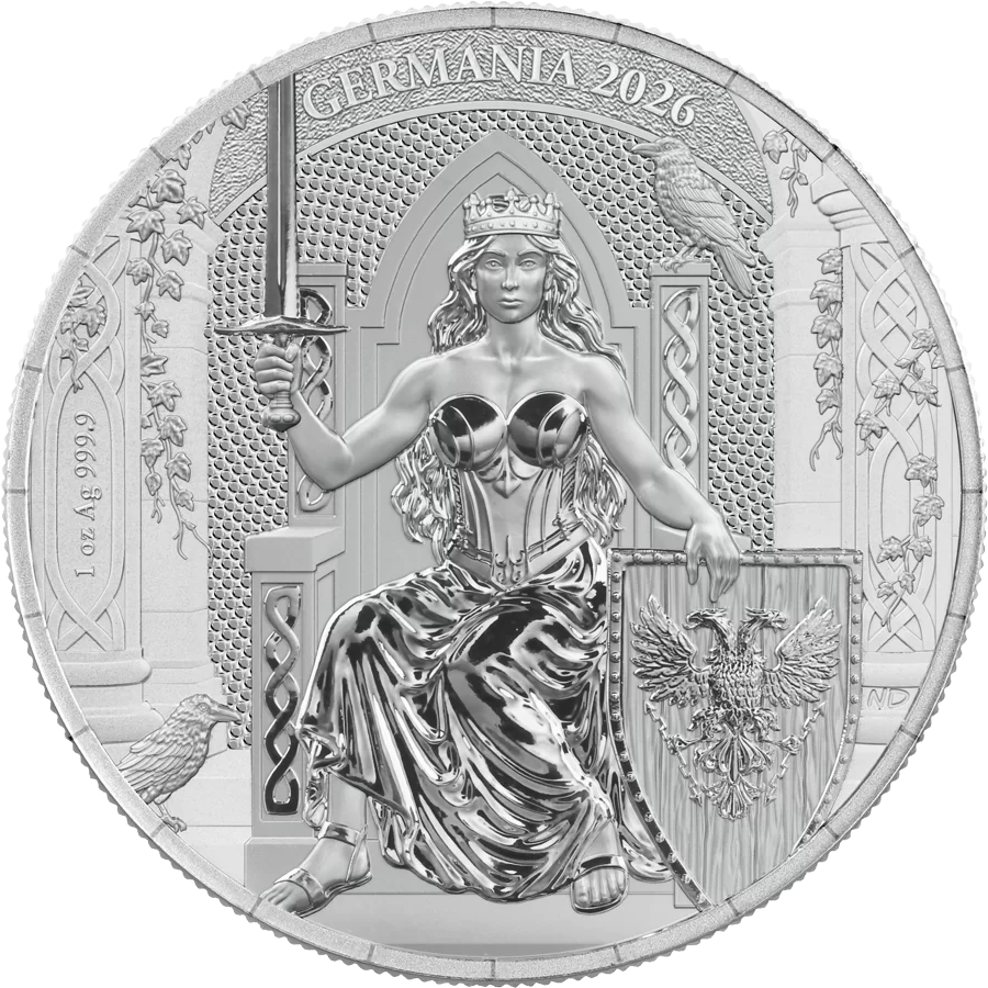 1oz Germania Mint 5 Mark Premium Silver Coin .9999