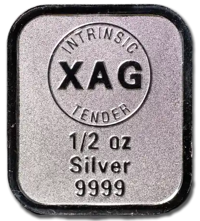 1/2oz Intrinsic Tender XAG silver minted bar – reverse
